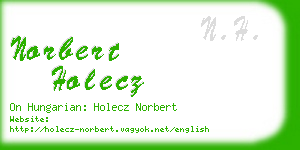 norbert holecz business card
